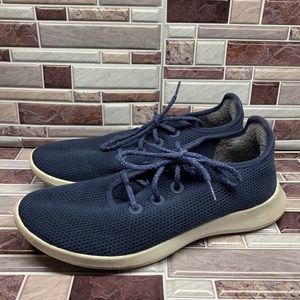 ALLBIRDS 'Tree Runners' Men's Navy Blue/White Sole Knit Sneakers Shoes - Size 12